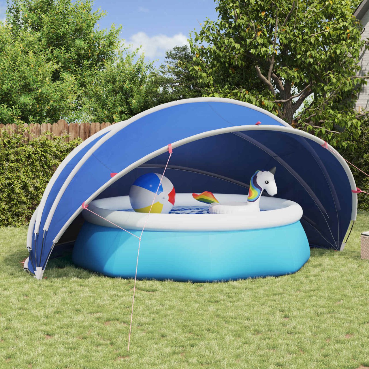 vidaXL Pooldome Groen 336 x 322 x 160 cm 185T polyester met PU-coating