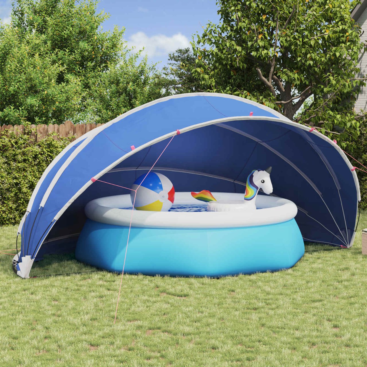 vidaXL Pooldome Groen 336 x 322 x 160 cm 185T polyester met PU-coating