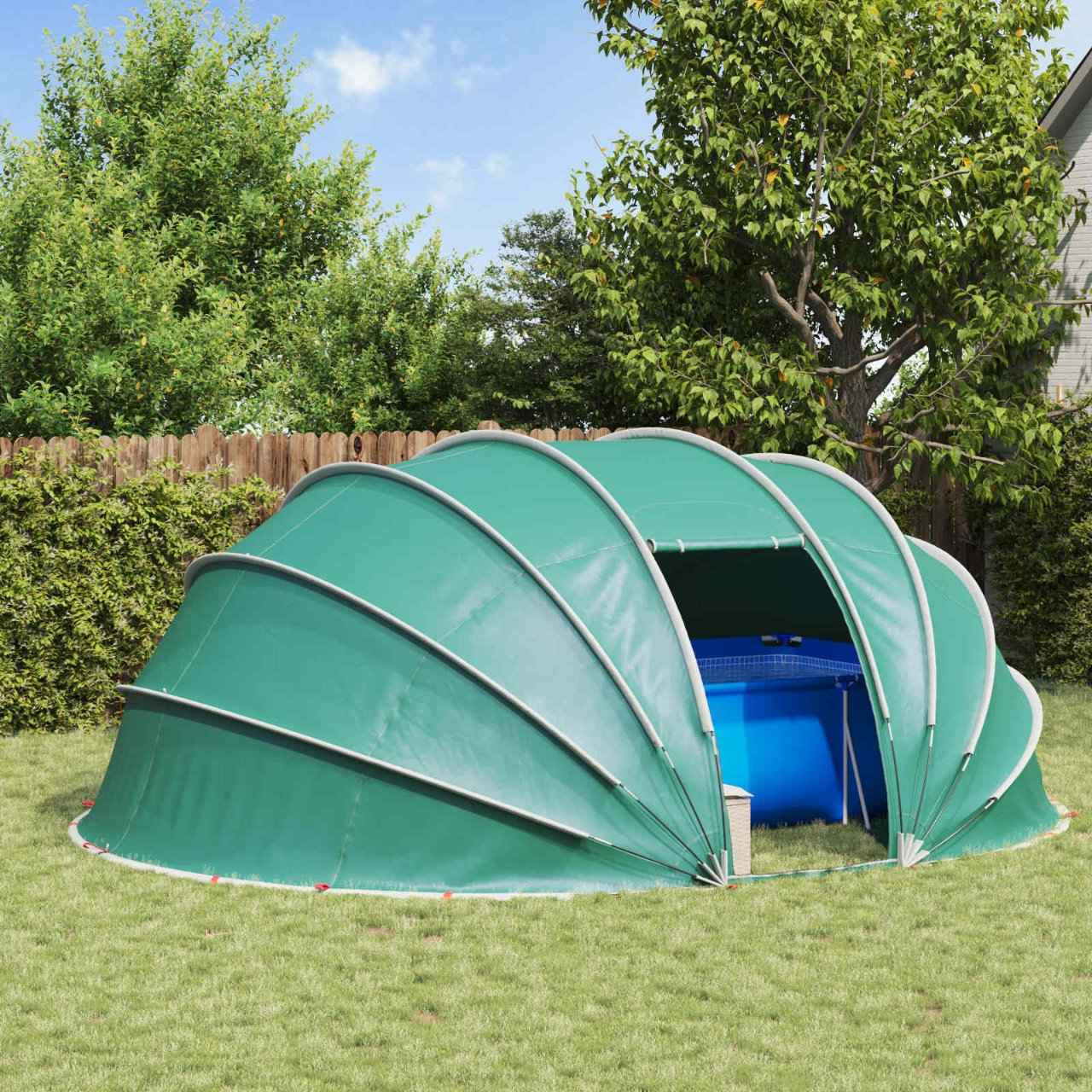 vidaXL Zwembad Tent Koepel Groen 538 x 440 x 204 cm