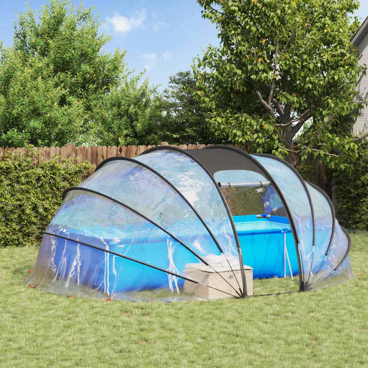 vidaXL Zwembad Tent Koepel Groen 538 x 440 x 204 cm