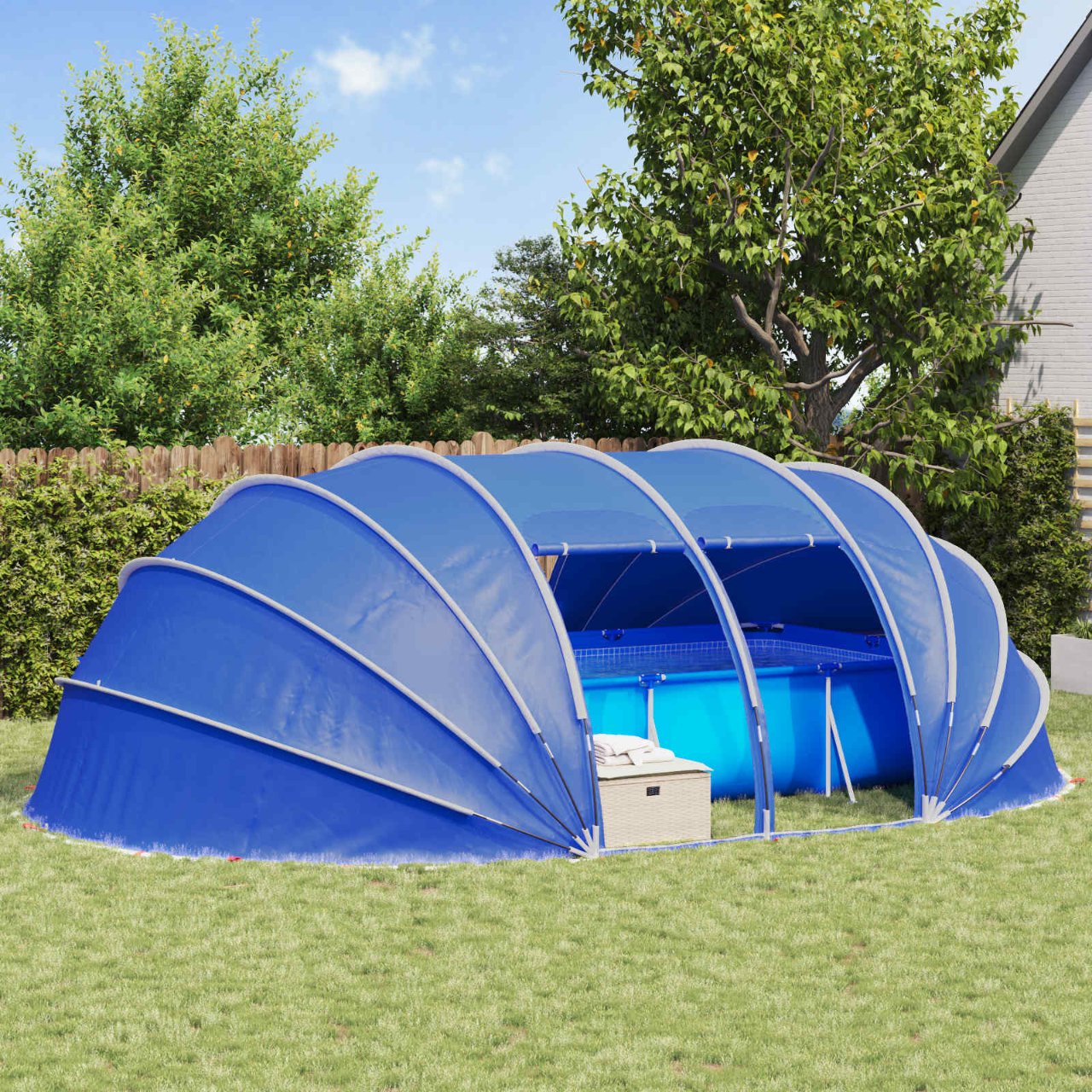 vidaXL Zwembad Tent Koepel Groen 538 x 440 x 204 cm
