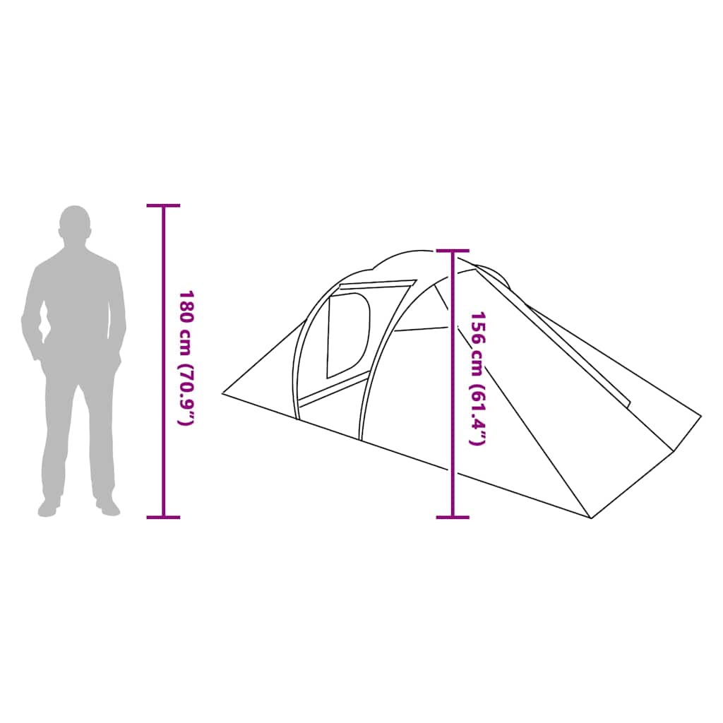 vidaXL Tent met dak Other Groen en Zwart 510 x 240 x 156 cm