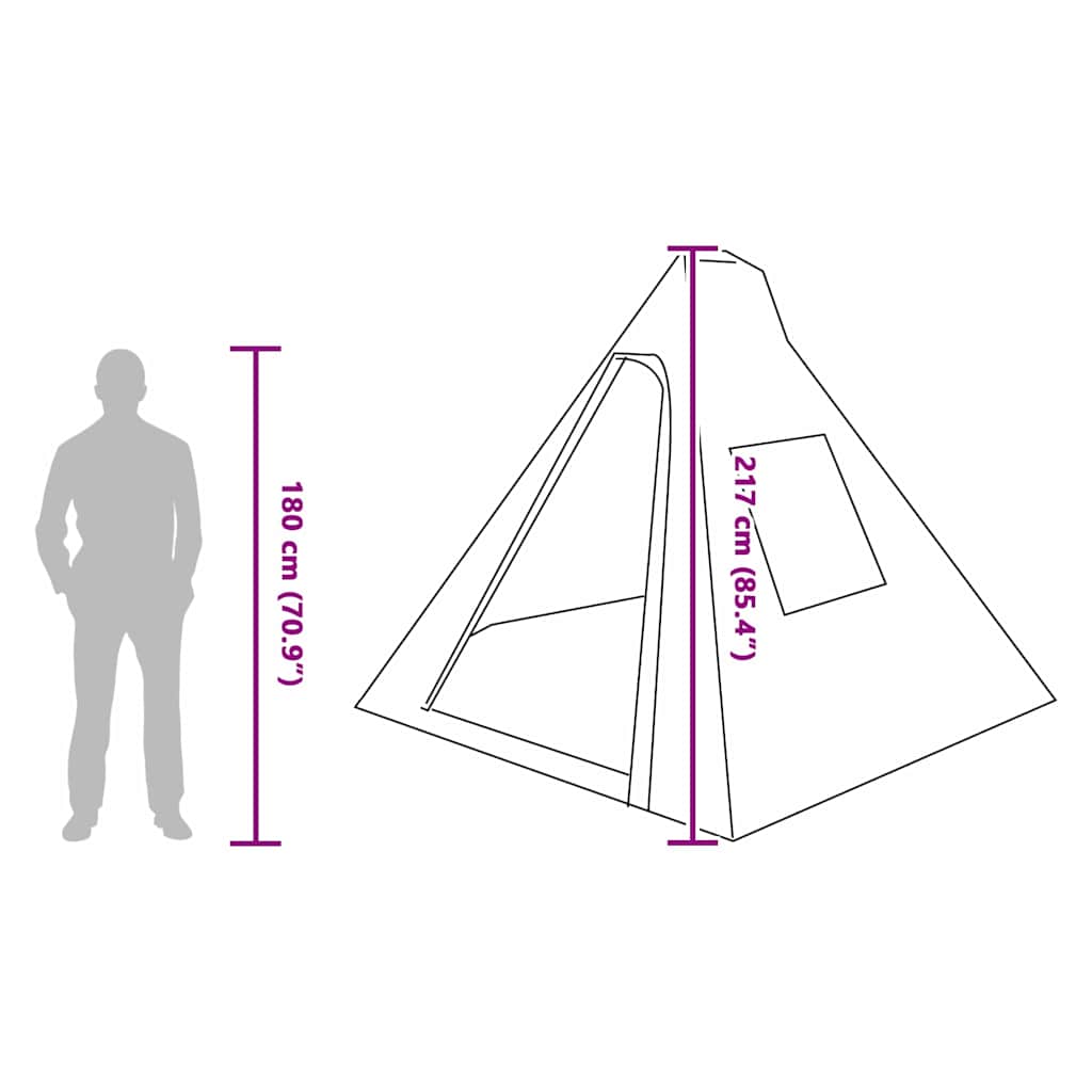 vidaXL Tent met dak Other Groen en Zwart 383 x 338 x 217 cm Polyester