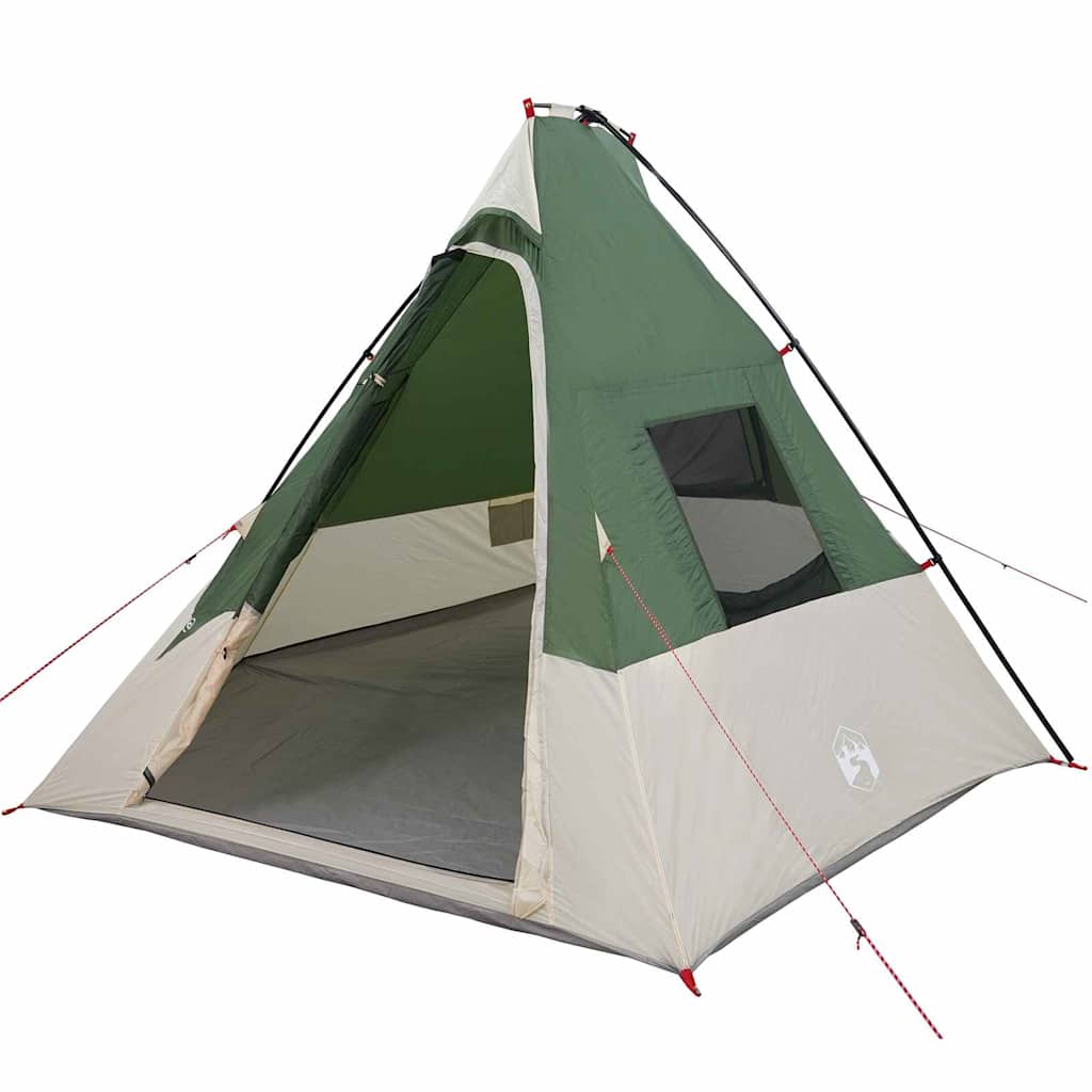 vidaXL Tent met dak Other Groen en Zwart 383 x 338 x 217 cm Polyester