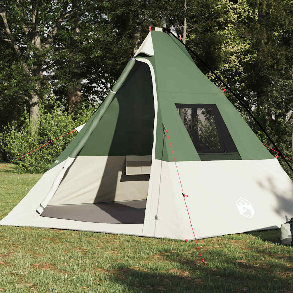vidaXL Tent met dak Other Groen en Zwart 383 x 338 x 217 cm Polyester
