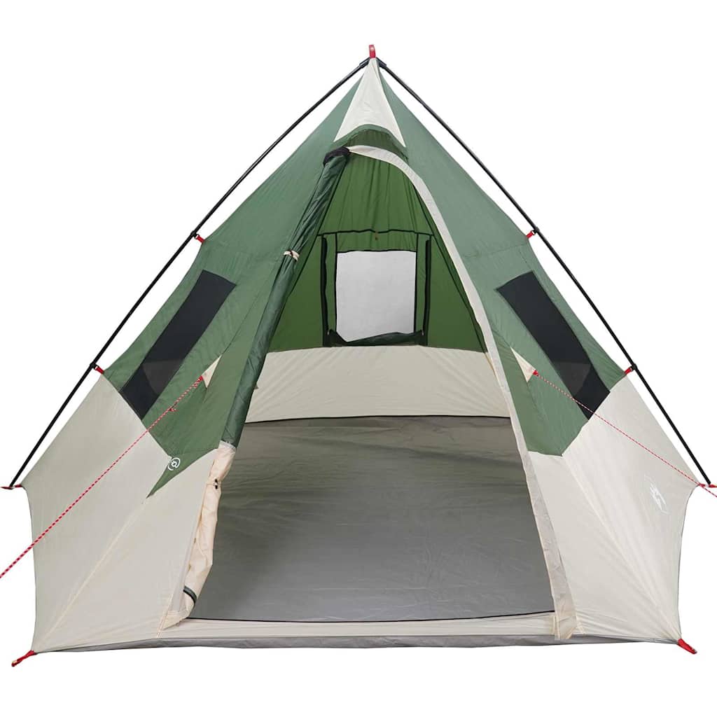 vidaXL Tent met dak Other Groen en Zwart 383 x 338 x 217 cm Polyester