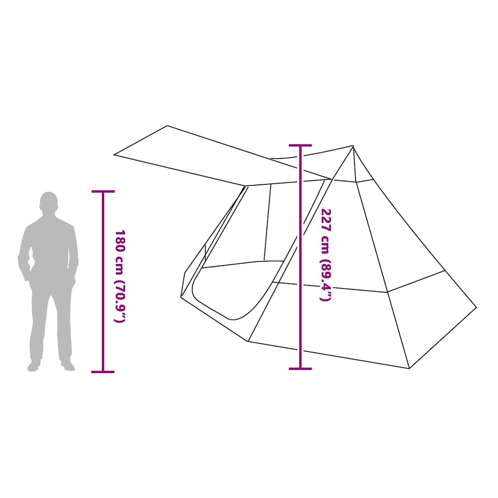 vidaXL Camping Tent Groen 482 x 360 x 227 cm Polyester