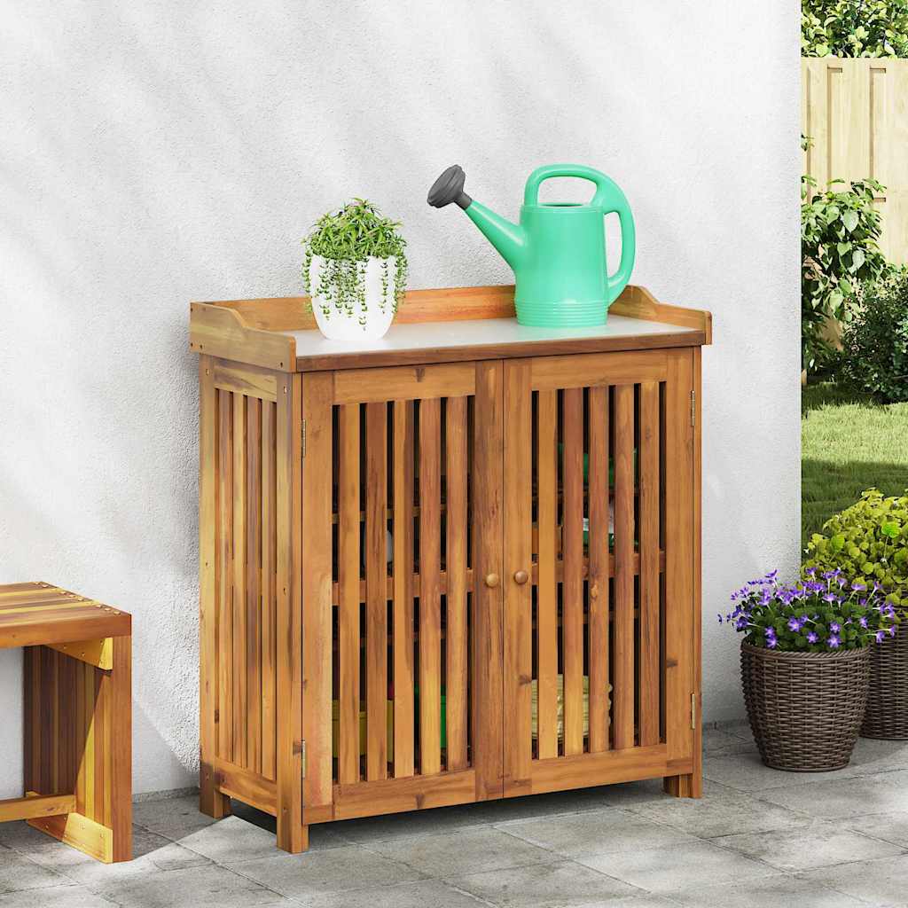 vidaXL Tuinkast met opslag met de deur Bruin 78 x 36.5 x 78cm