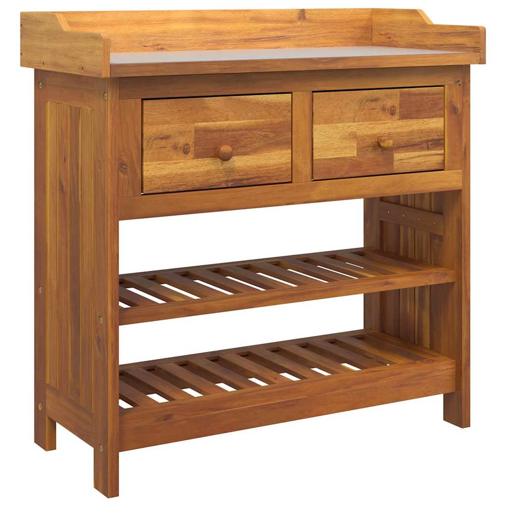 vidaXL Tuinkast met lade met plank met opslag Bruin 78 x 36,5 x 78 cm