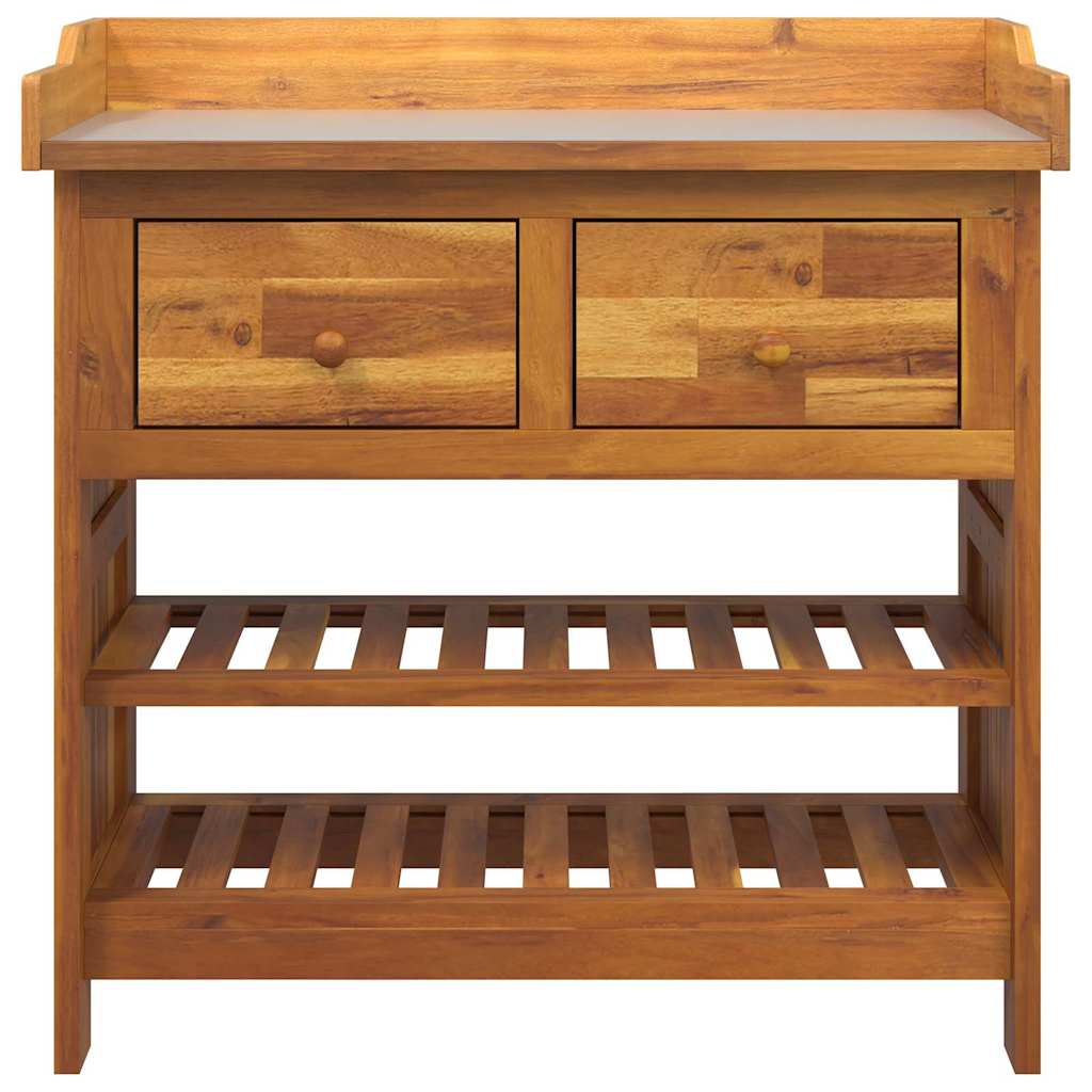 vidaXL Tuinkast met lade met plank met opslag Bruin 78 x 36,5 x 78 cm
