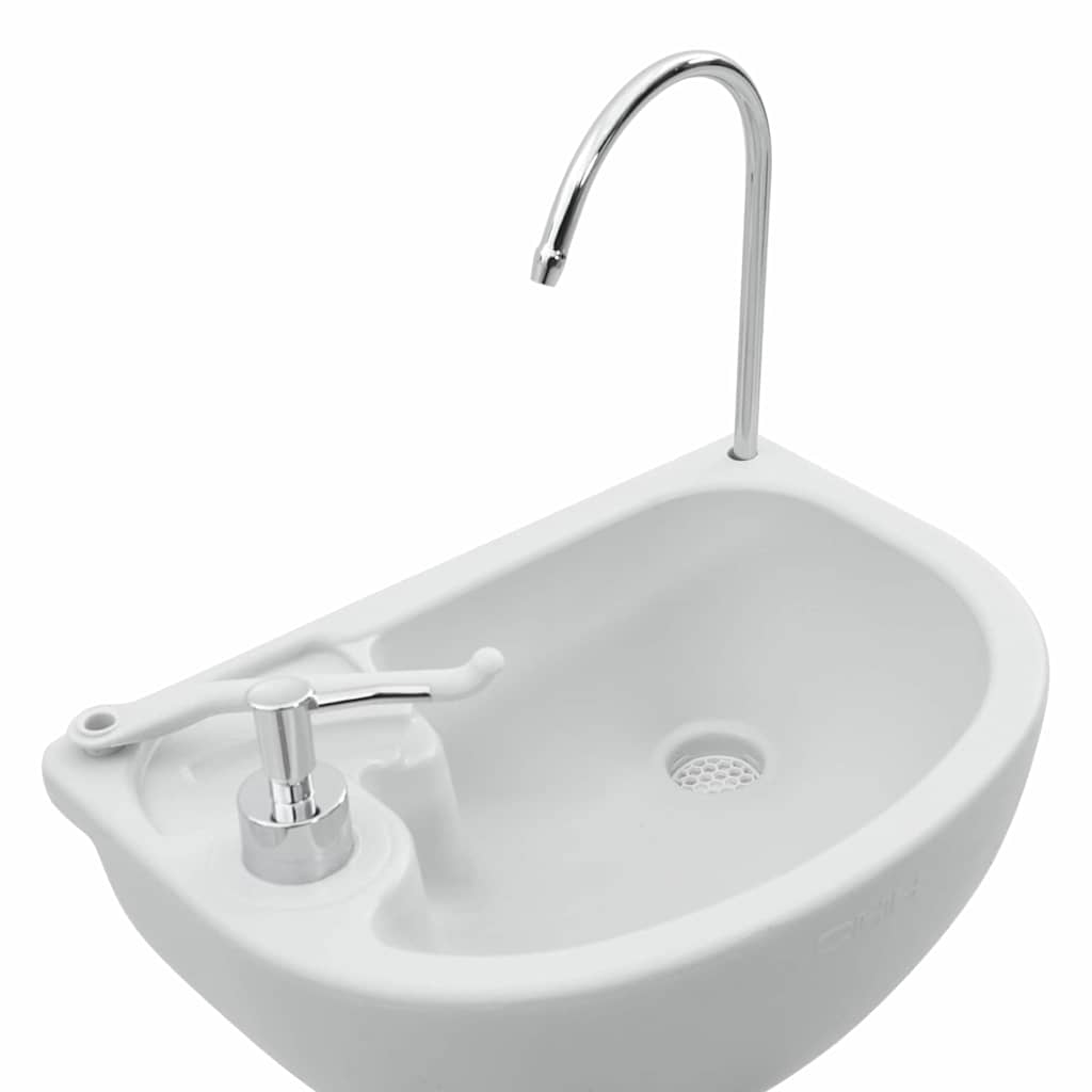 vidaXL Campingtoilet en handwasstand set - Draagbaar in grijs en wit