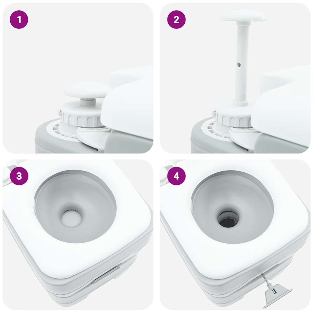 vidaXL Camping Toilet Grijs 41.5 x 36.5 x 42 cm