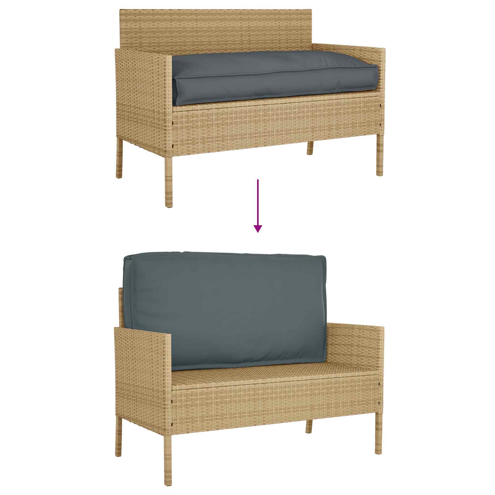 vidaXL Ligbedkussen voor Zit-/Rugleuning Anthraciet 120x60x12 cm Oxford Stof