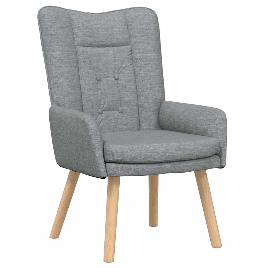 vidaXL Relaxstoel stof lichtgrijs