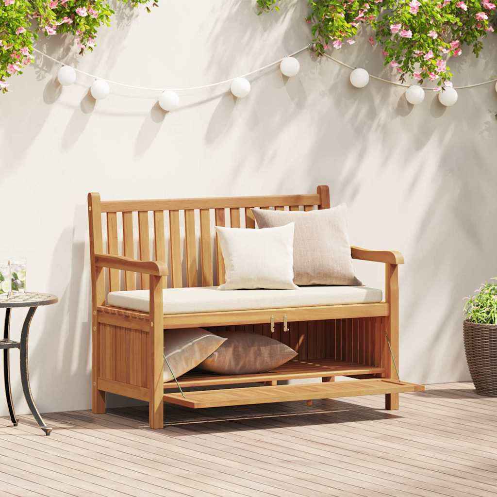 vidaXL Tuinkast Bank Bruin 114 x 60 x 90 cm Massief teakhout