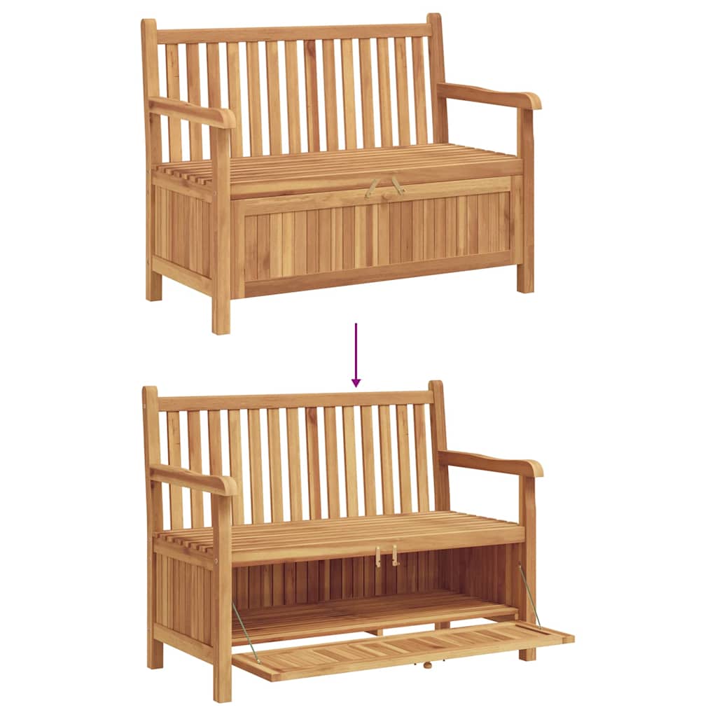 vidaXL Tuinkast Bank Bruin 114 x 60 x 90 cm Massief teakhout
