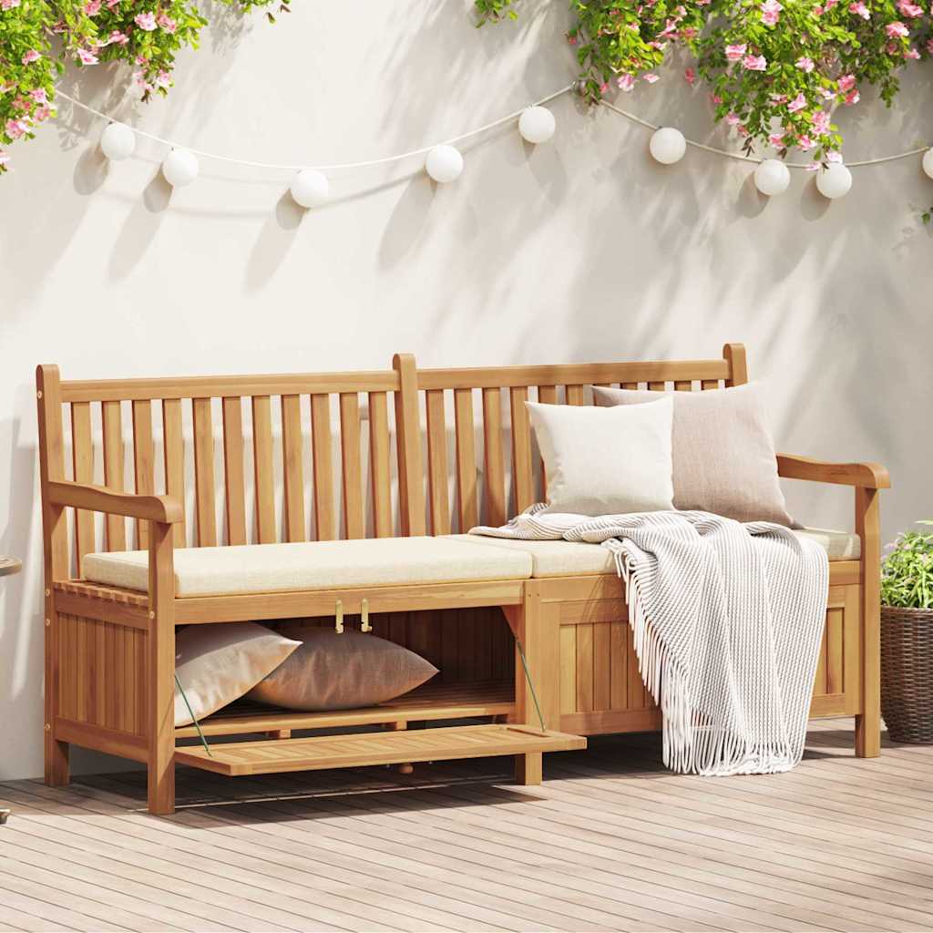 vidaXL Tuinkast Bank Bruin 114 x 60 x 90 cm Massief teakhout