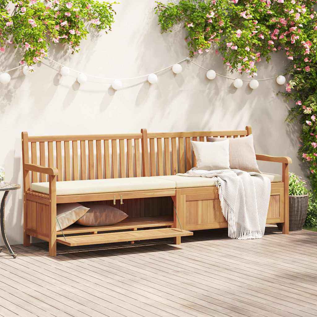 vidaXL Tuinkast Bank Bruin 114 x 60 x 90 cm Massief teakhout