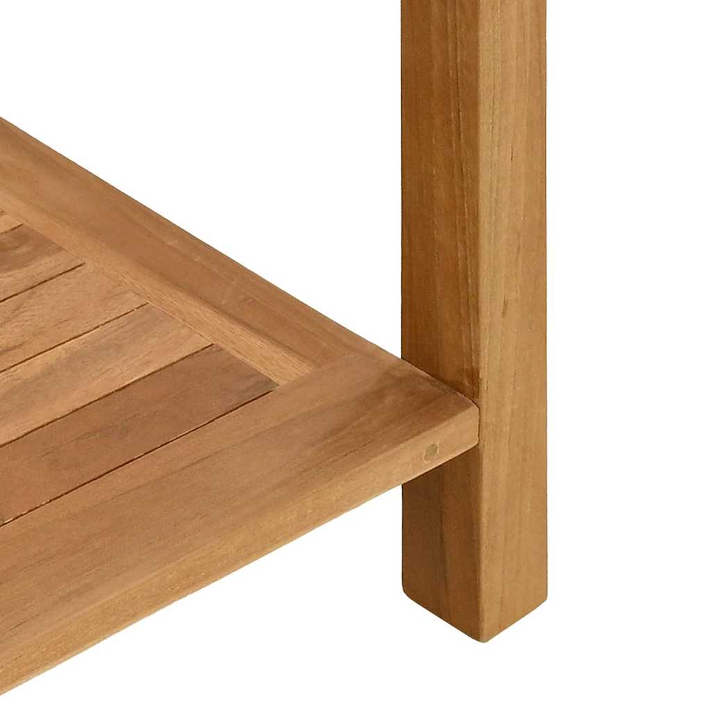 vidaXL Wandtafel met opslag met plank Bruin 85 x 35 x 75 cm Massief teakhout