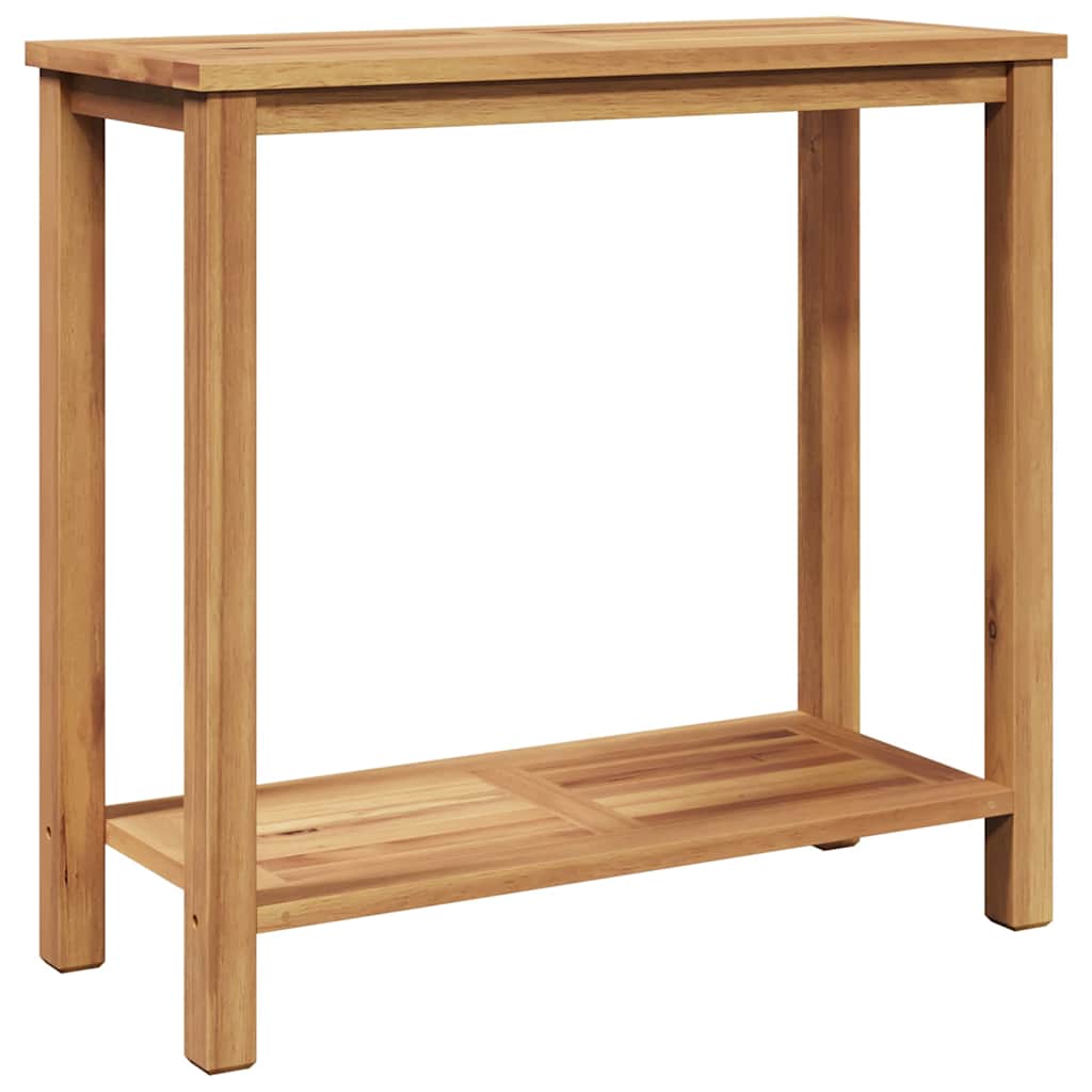 vidaXL Wandtafel met opslag met plank Bruin 85 x 35 x 75 cm Massief teakhout