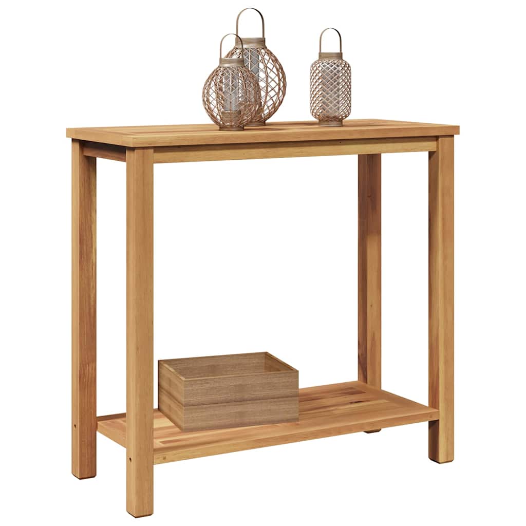 vidaXL Wandtafel met opslag met plank Bruin 85 x 35 x 75 cm Massief teakhout