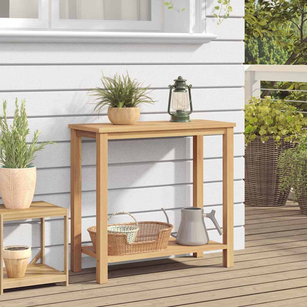 vidaXL Wandtafel met opslag met plank Bruin 85 x 35 x 75 cm Massief teakhout