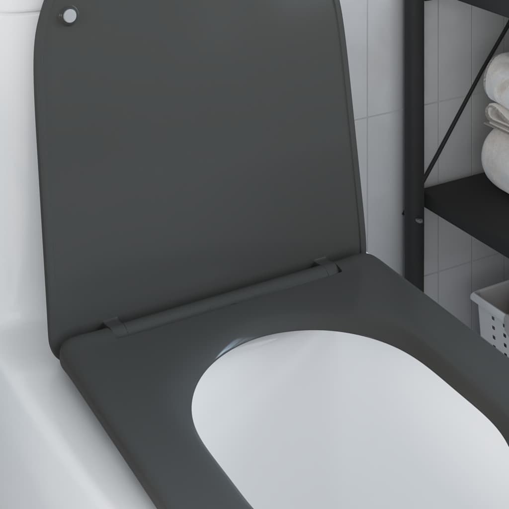 vidaXL Toiletbril soft-close met quick-release Duroplast antraciet