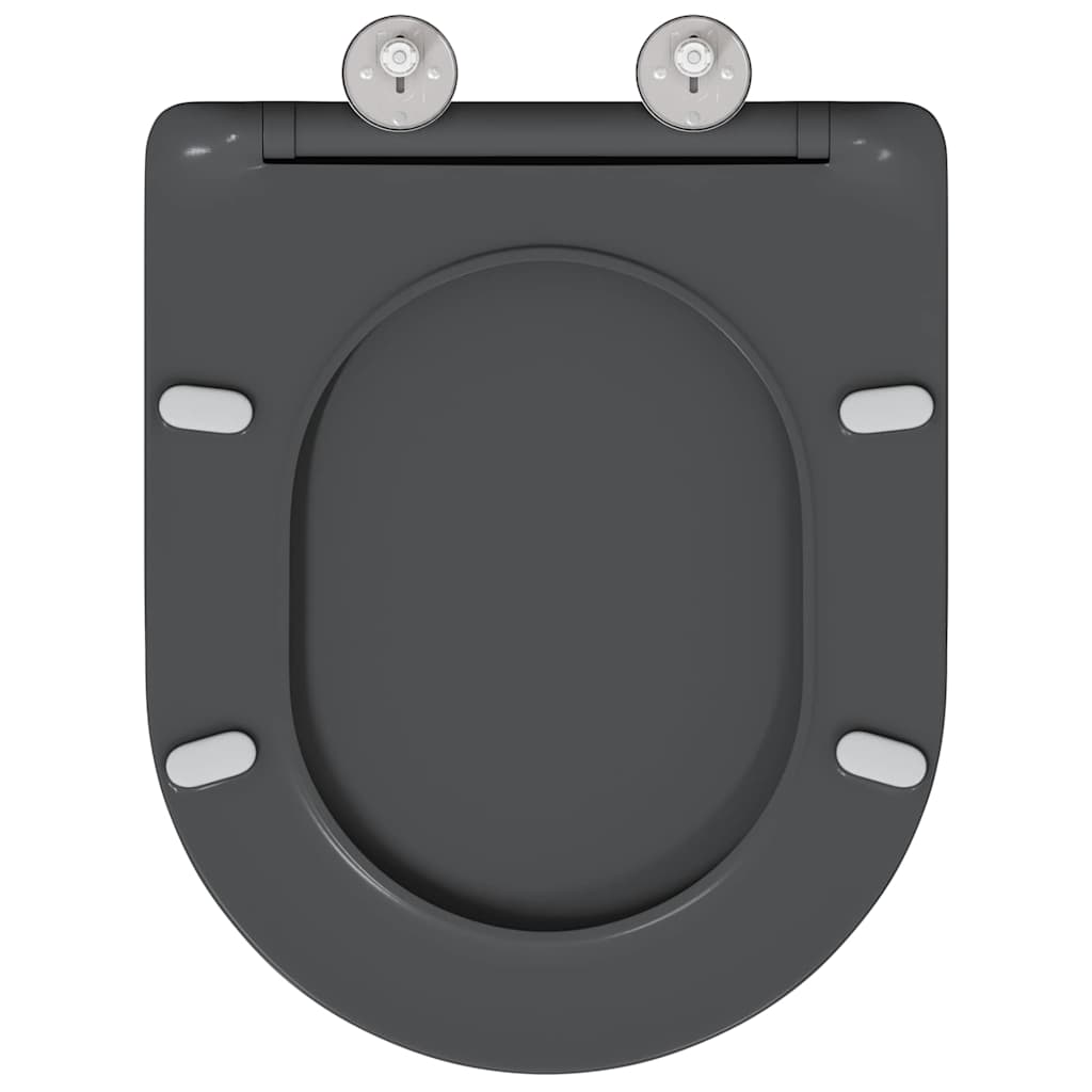 vidaXL Toiletbril soft-close met quick-release Duroplast antraciet