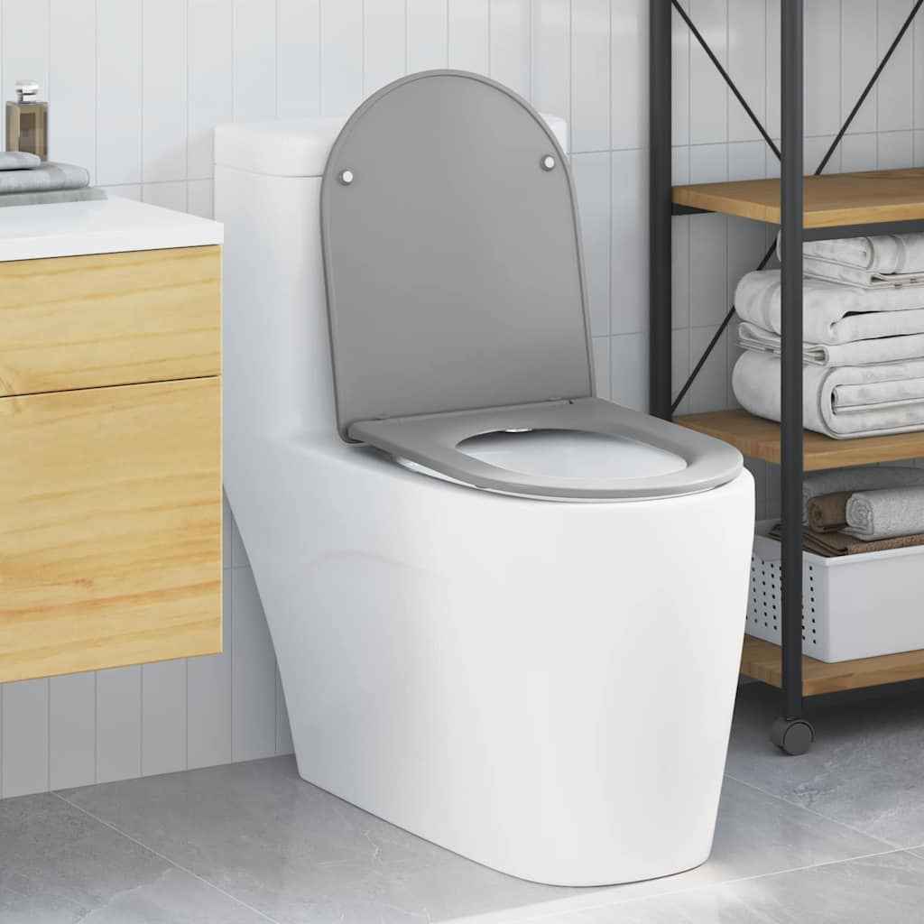 vidaXL Toiletbril soft-close met quick-release Duroplast antraciet