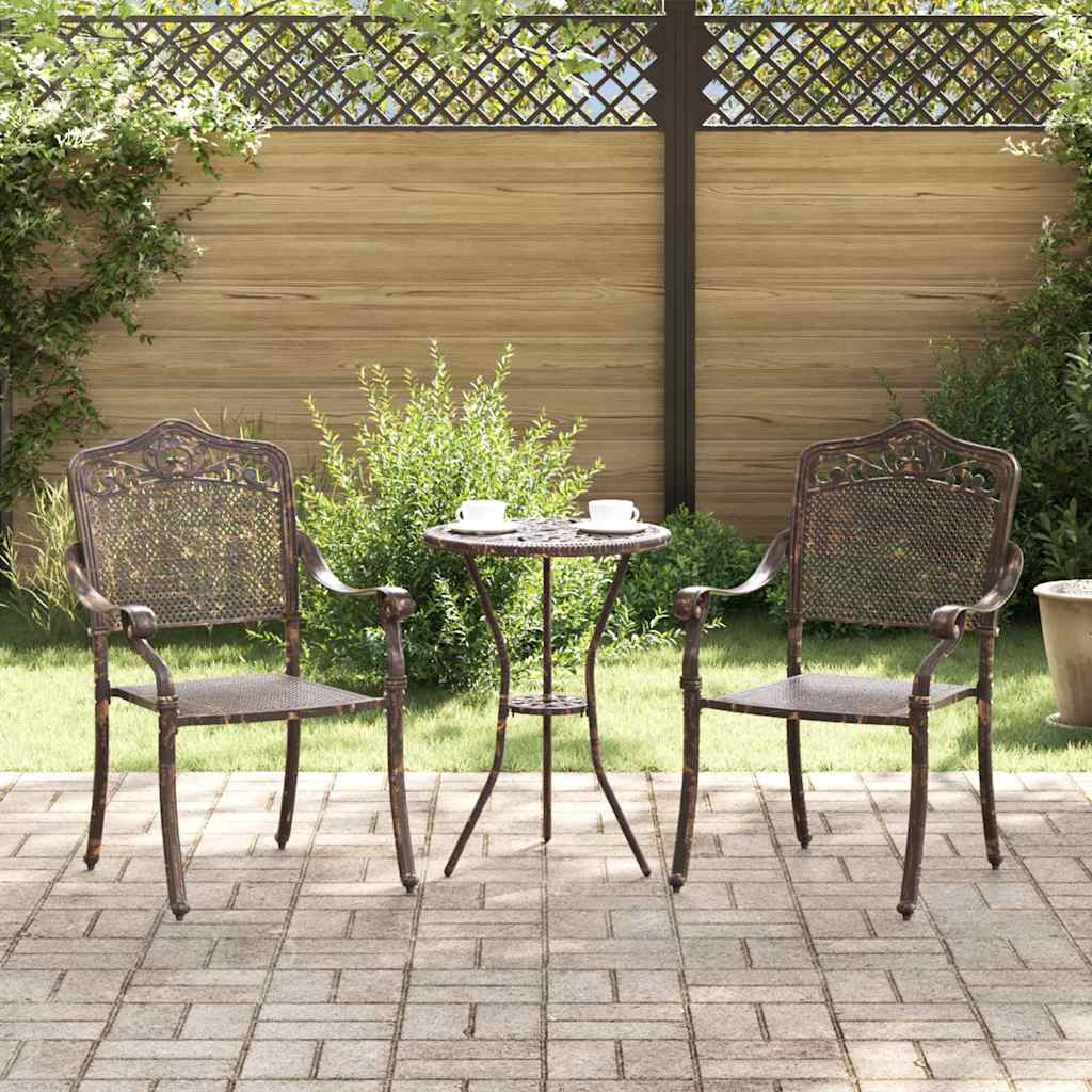 vidaXL Tuinstoel 2 pcs Brons 55 x 56.5 x 91cm Aluminium