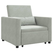vidaXL 3-in-1 Eenpersoons Sofa Bed Converteerbaar Lichtgrijs Velvet
