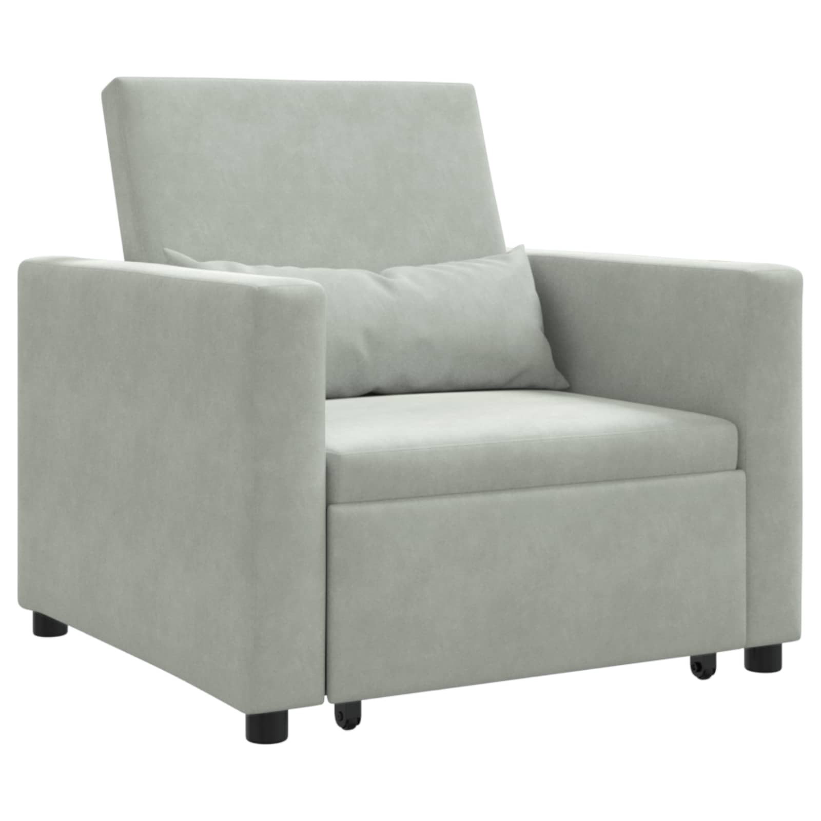 vidaXL 3-in-1 Eenpersoons Sofa Bed Converteerbaar Lichtgrijs Velvet
