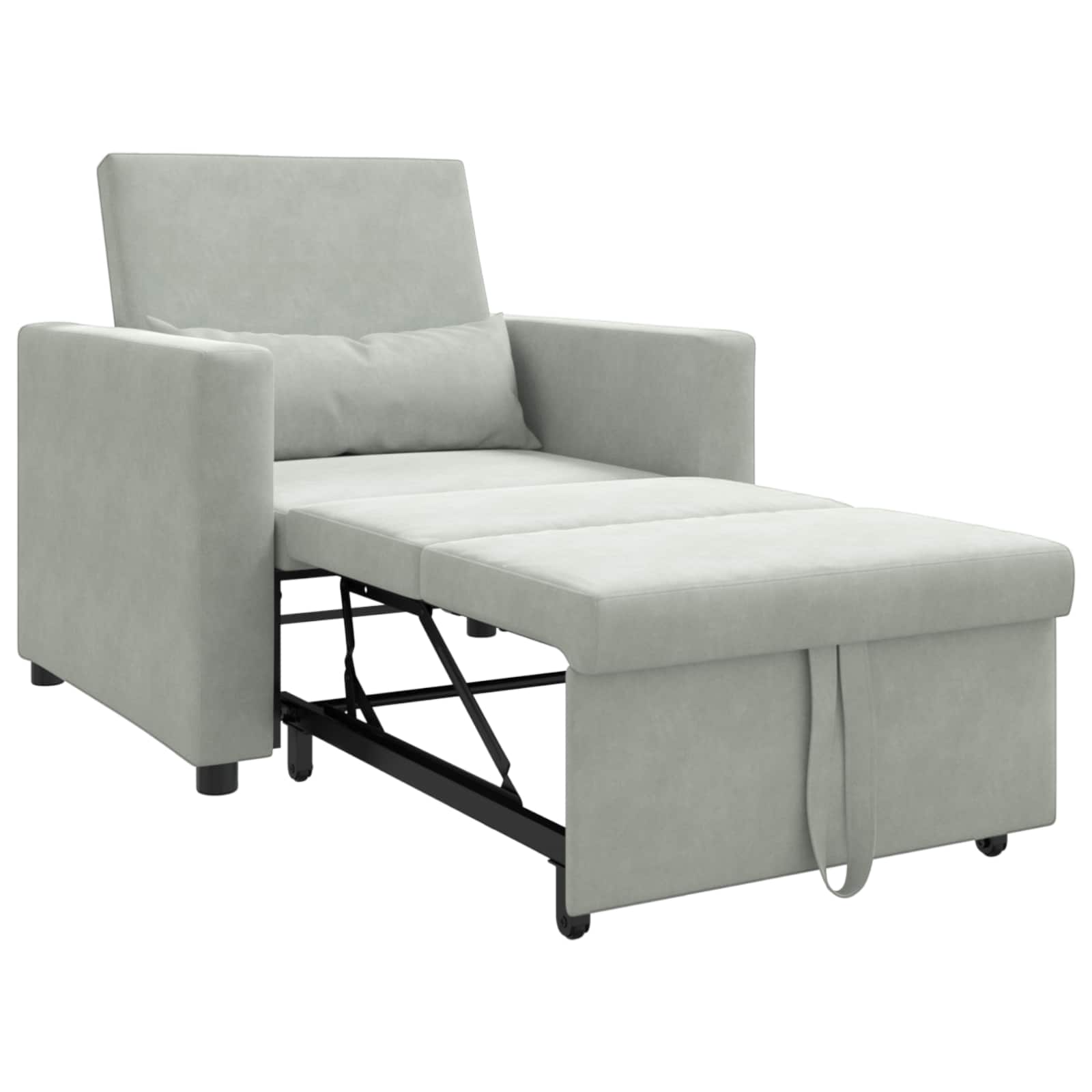 vidaXL 3-in-1 Eenpersoons Sofa Bed Converteerbaar Lichtgrijs Velvet