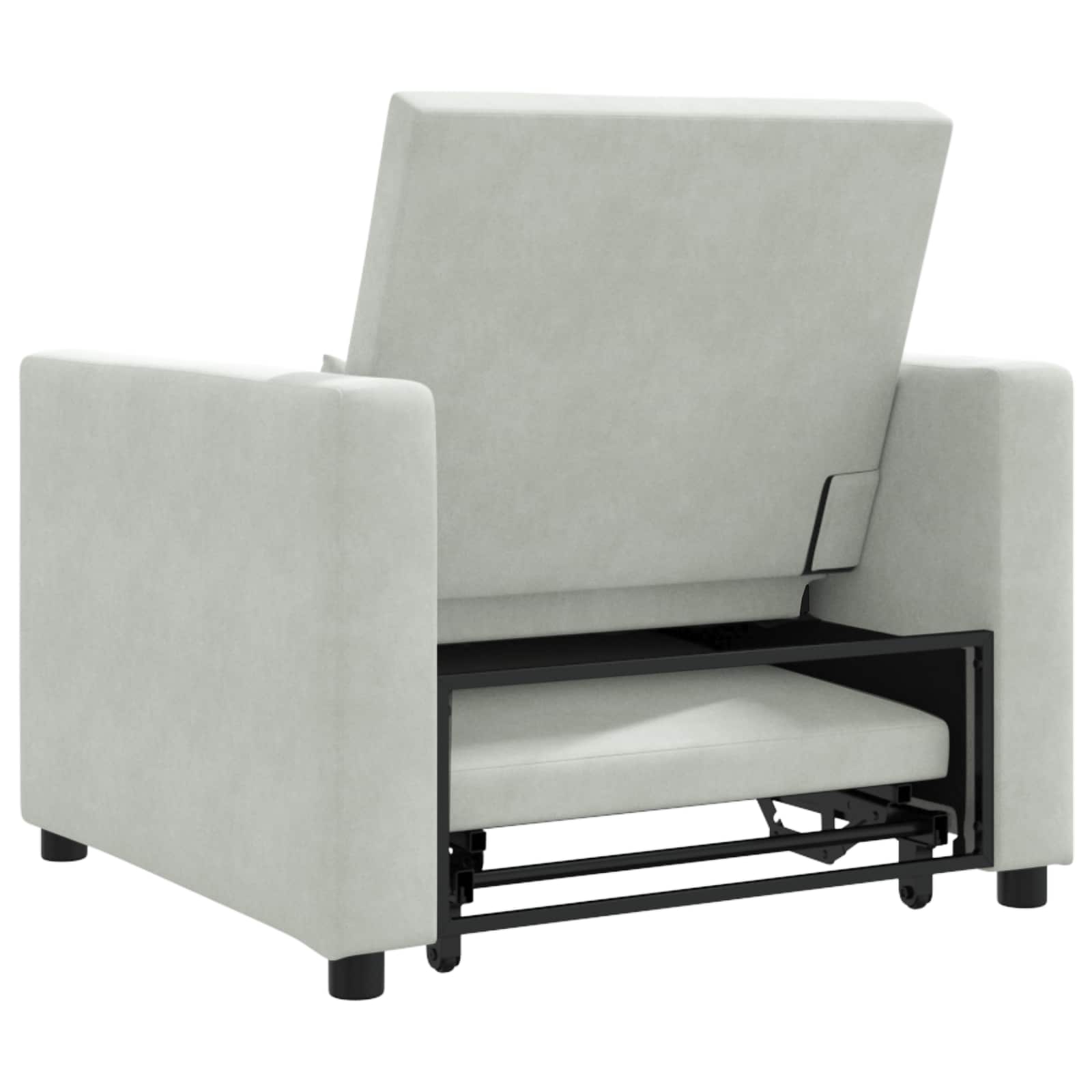 vidaXL 3-in-1 Eenpersoons Sofa Bed Converteerbaar Lichtgrijs Velvet