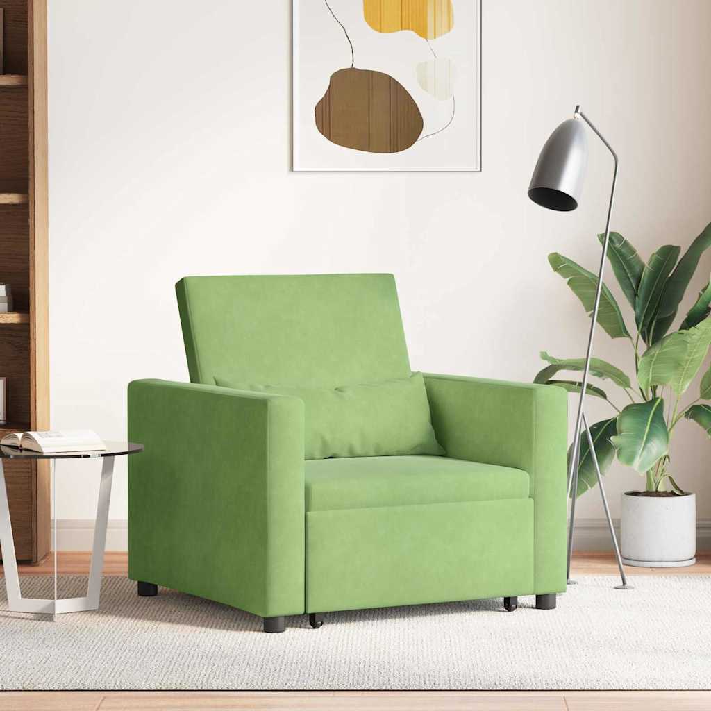 vidaXL 3-in-1 Eenpersoons Sofa Bed Converteerbaar Lichtgrijs Velvet