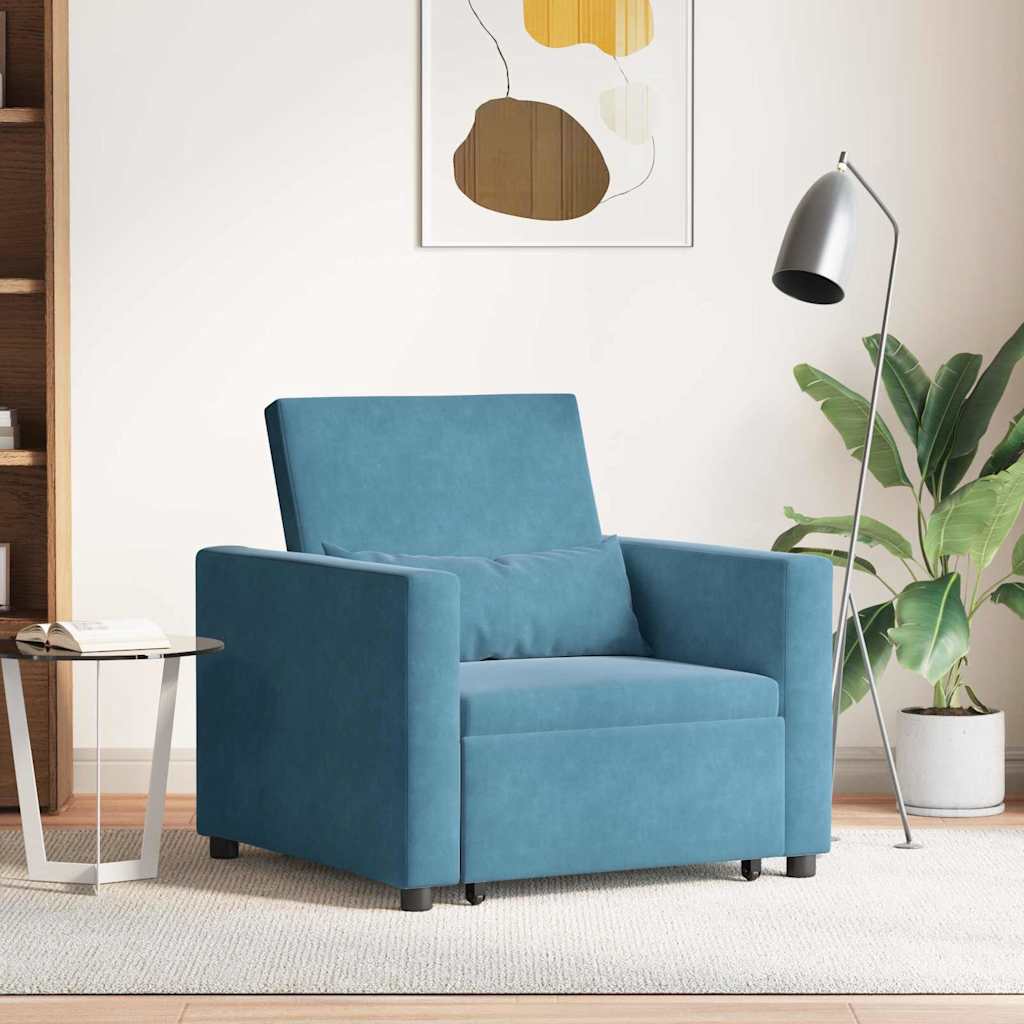 vidaXL 3-in-1 Eenpersoons Sofa Bed Converteerbaar Lichtgrijs Velvet