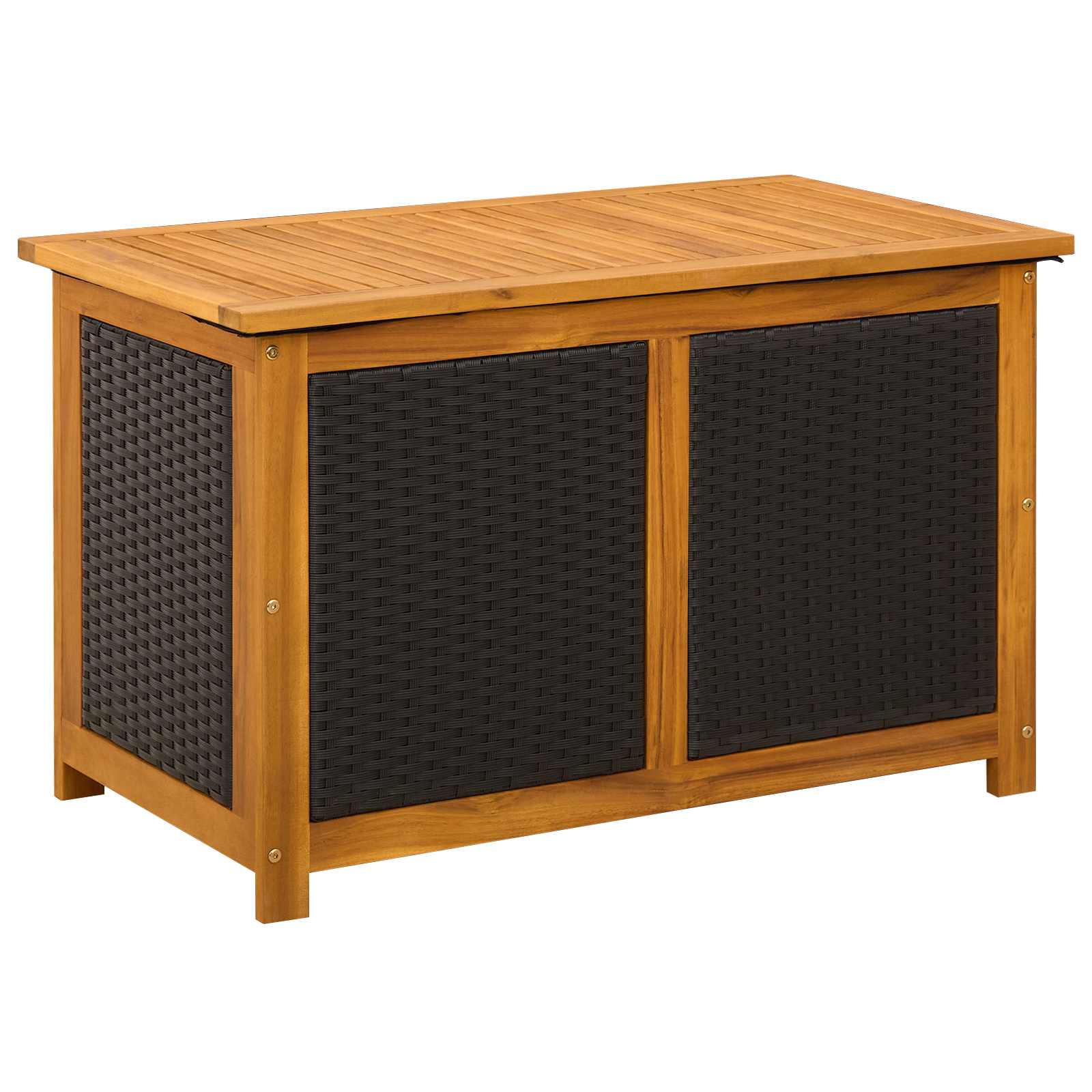 vidaXL Tuinopslagdoos 185 L Massief Acaciahout 60 x 50 x 56 cm Zwart