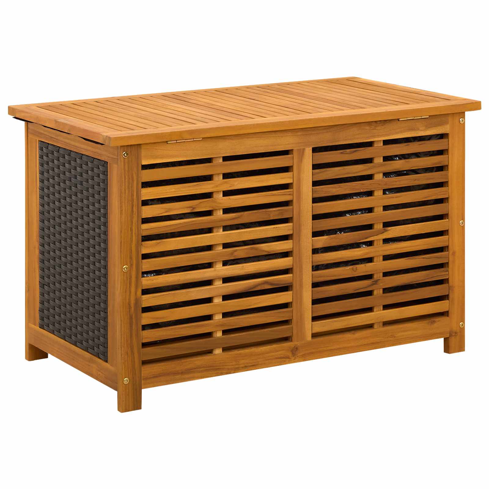 vidaXL Tuinopslagdoos 185 L Massief Acaciahout 60 x 50 x 56 cm Zwart