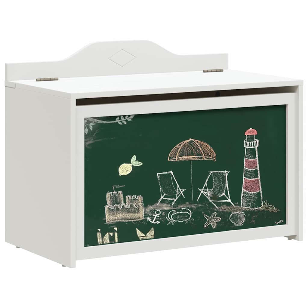 vidaXL Speelgoeddoos met opslag Wit 73 x 33 x 55 cm Bewerkt hout