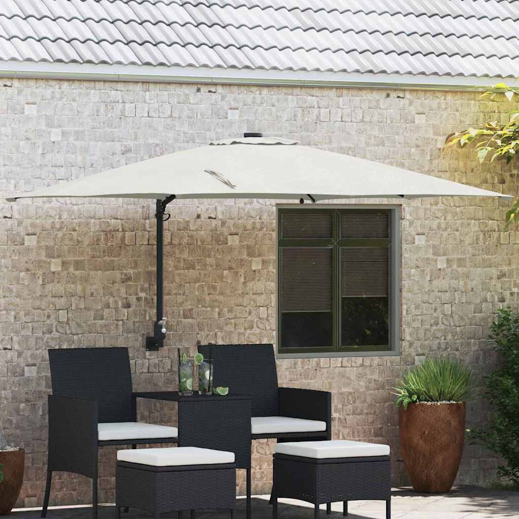 vidaXL Tuinparasol Zand 248.5 x 247.5 x 160 cm Stof