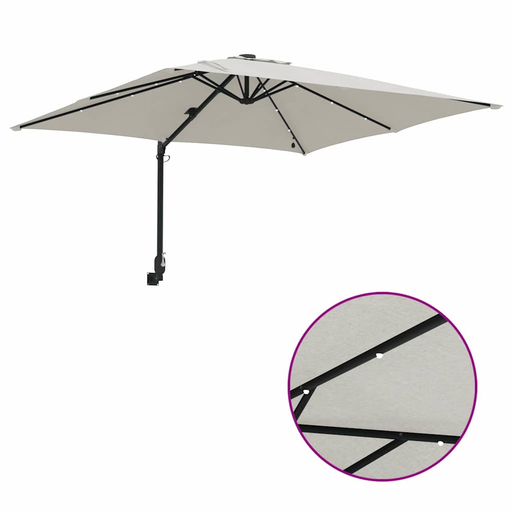 vidaXL Tuinparasol Zand 248.5 x 247.5 x 160 cm Stof