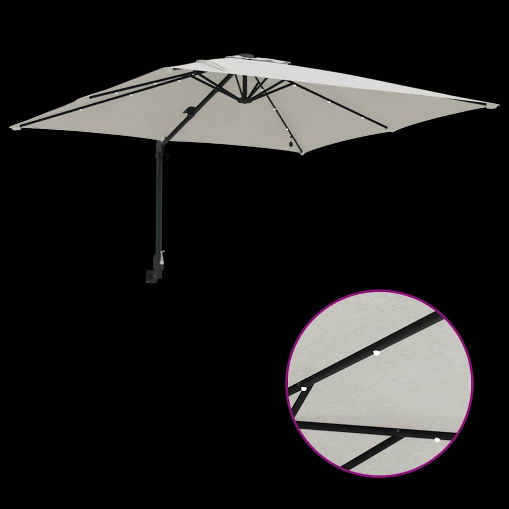 vidaXL Tuinparasol Zand 248.5 x 247.5 x 160 cm Stof