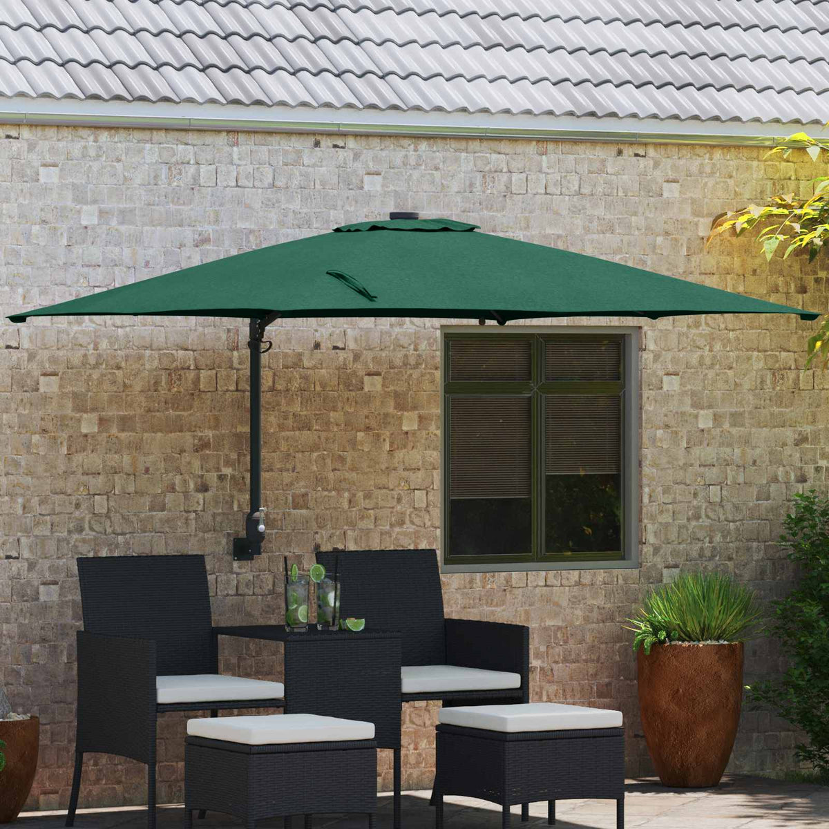 vidaXL Tuinparasol Zand 248.5 x 247.5 x 160 cm Stof