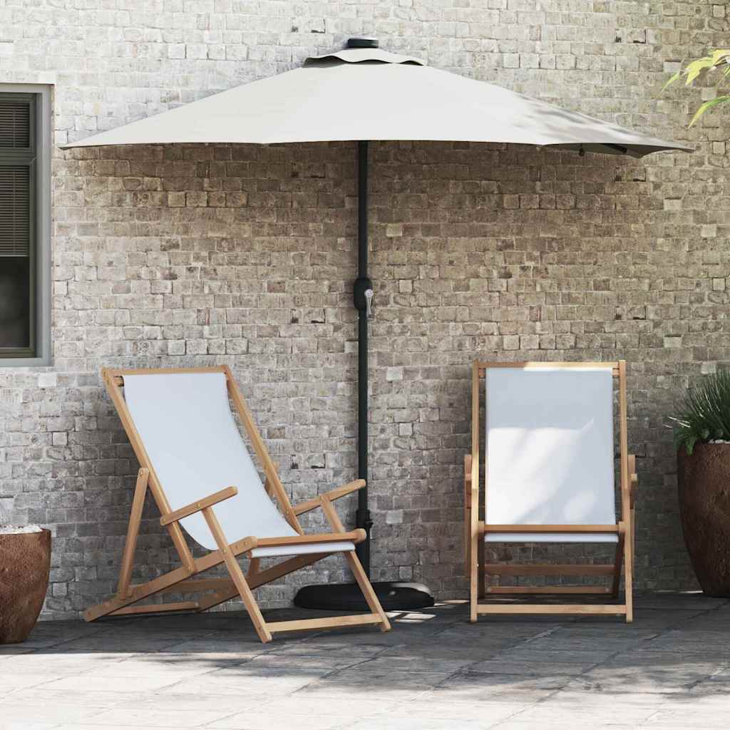 vidaXL Tuinparasol met LED -striplichten Zand 294 x 150 x 223 cm Stof