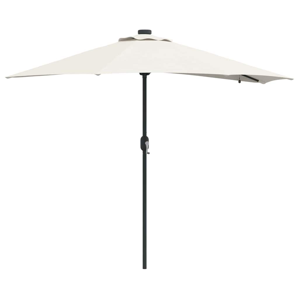 vidaXL Tuinparasol met LED -striplichten Zand 294 x 150 x 223 cm Stof