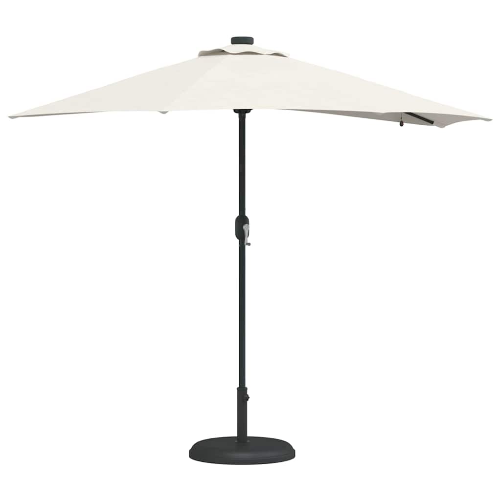 vidaXL Tuinparasol met LED -striplichten Zand 294 x 150 x 223 cm Stof
