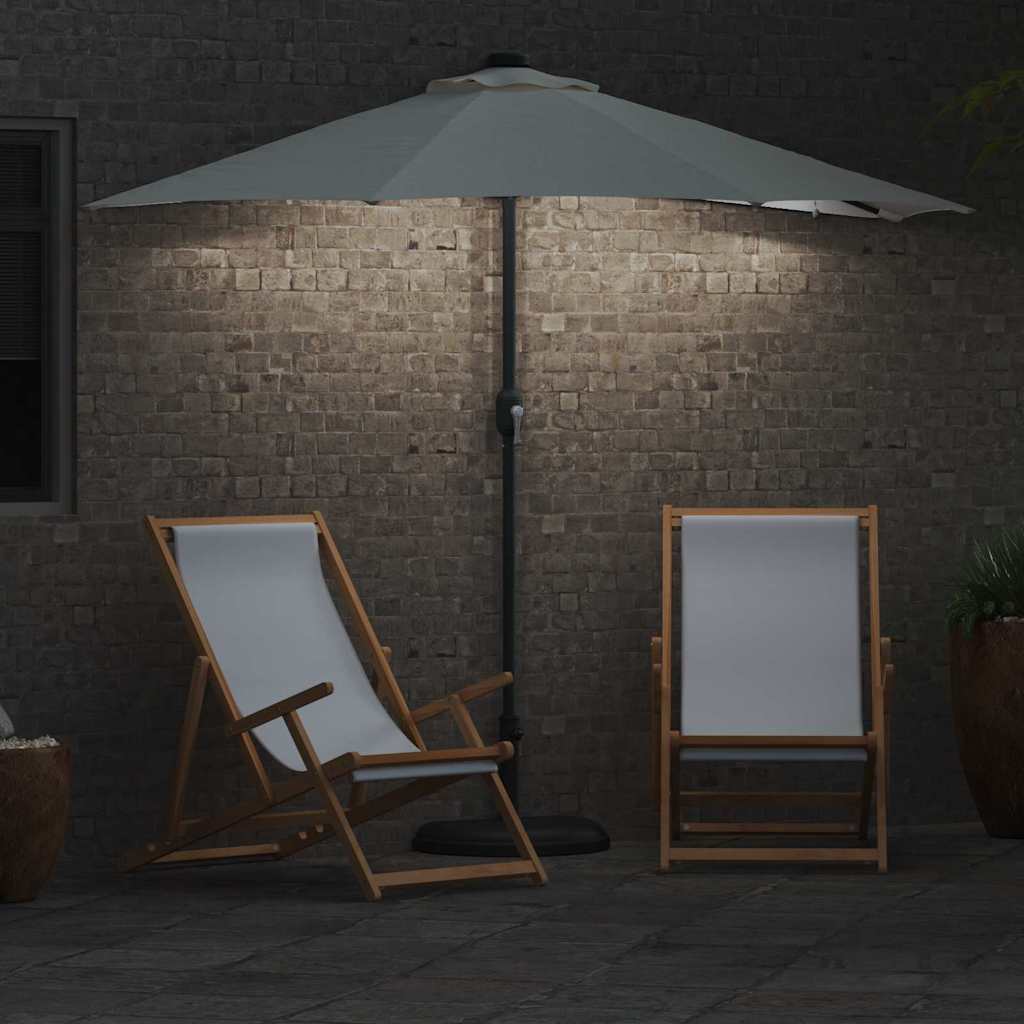 vidaXL Tuinparasol met LED -striplichten Zand 294 x 150 x 223 cm Stof