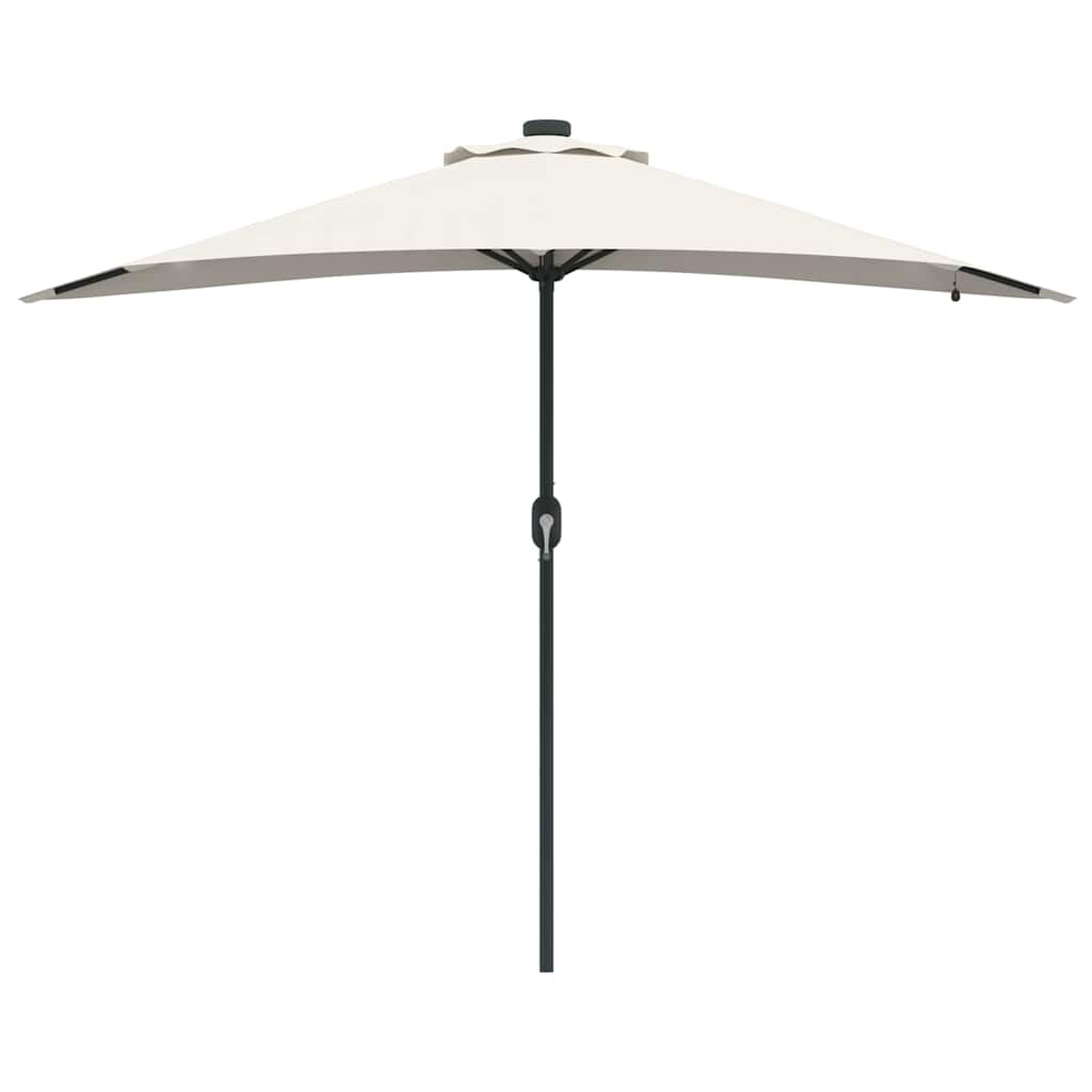 vidaXL Tuinparasol met LED -striplichten Zand 294 x 150 x 223 cm Stof