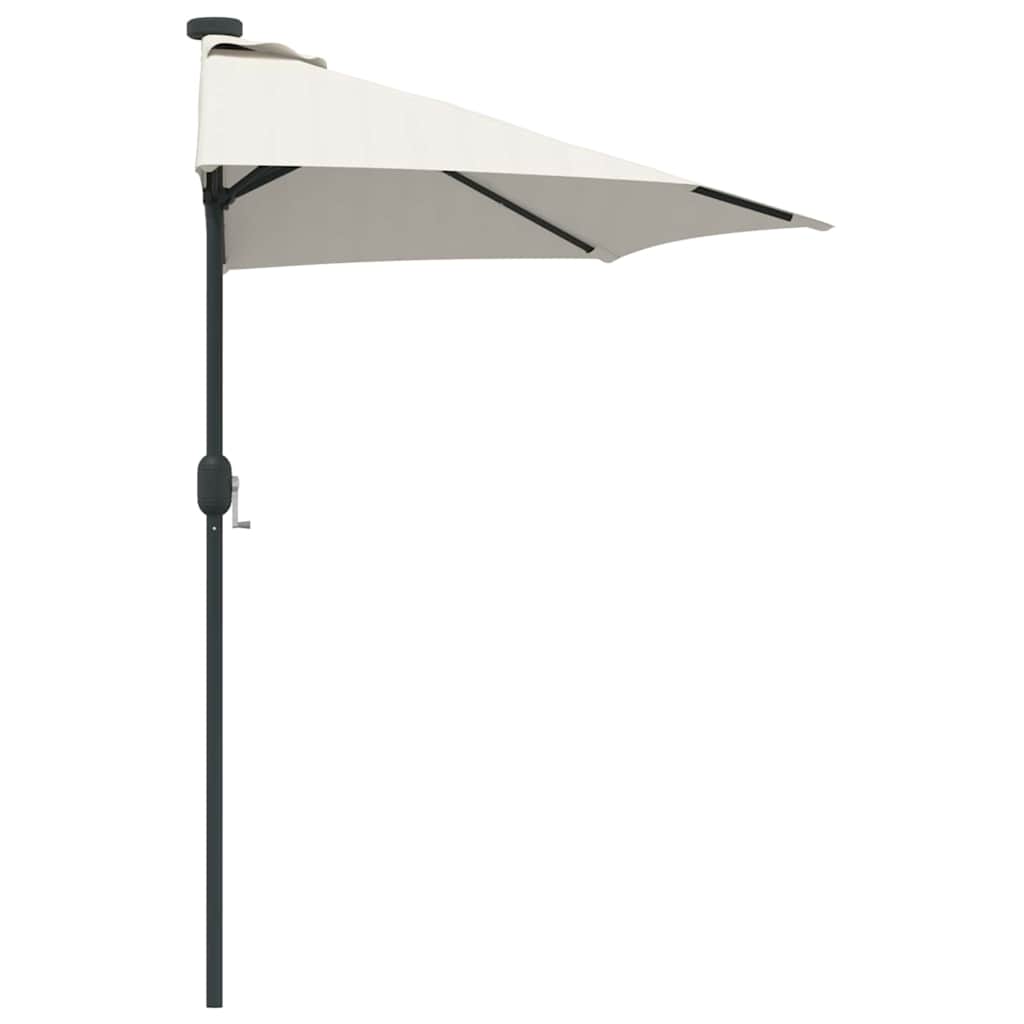 vidaXL Tuinparasol met LED -striplichten Zand 294 x 150 x 223 cm Stof