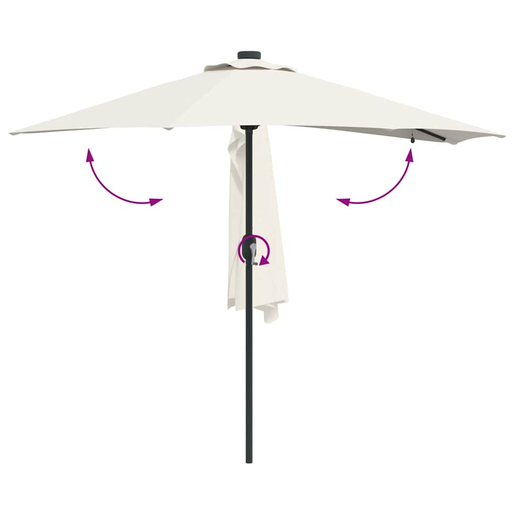 vidaXL Tuinparasol met LED -striplichten Zand 294 x 150 x 223 cm Stof